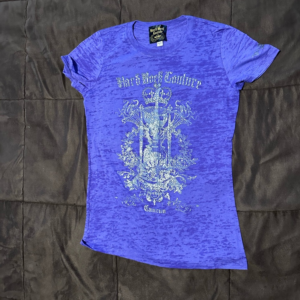 Hard Rock Cafe Couture New York Blue-purple Short Sleeve Tee